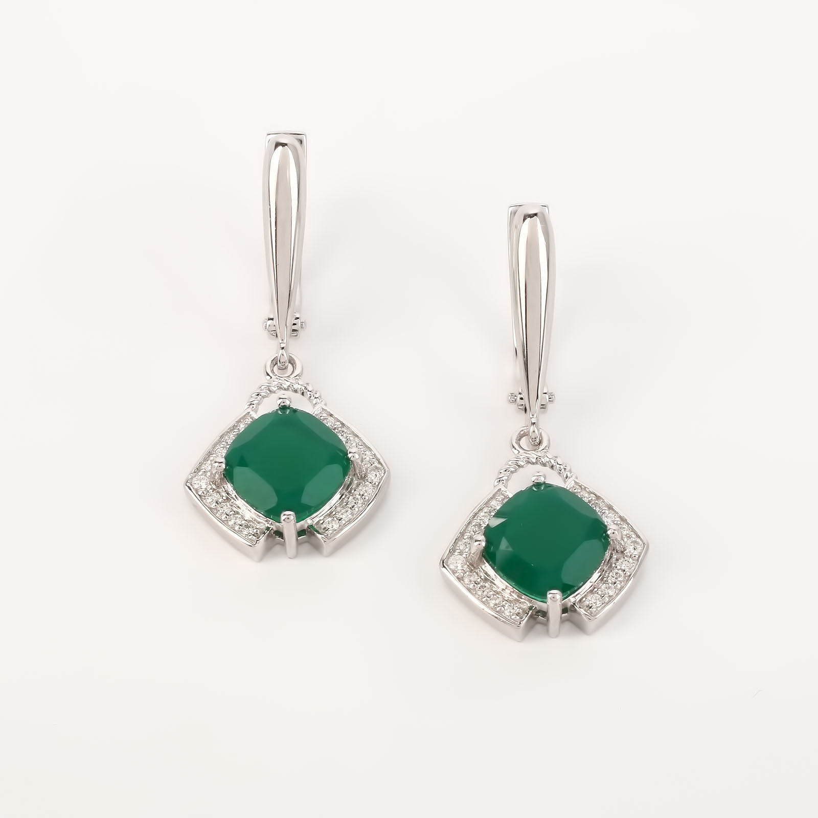 

Серьги серебряные "Карнела", Зеленый