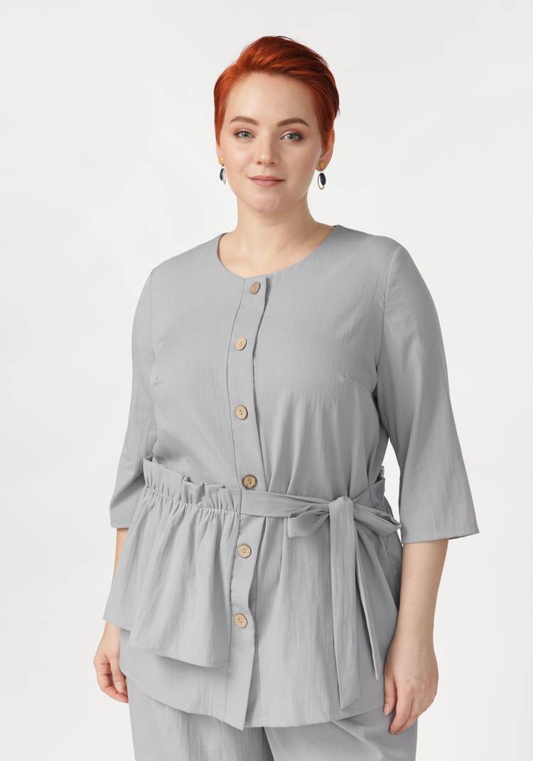 Жакет на пуговицах и декоративным поясом шир.  750, рис. 3