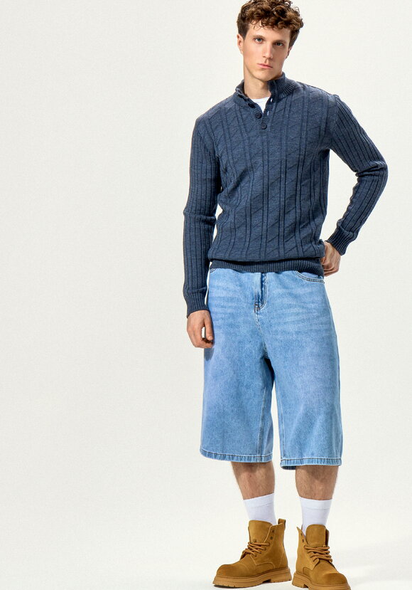 Джемпер с воротом-стойкой и планкой шир.  580, рис. 21