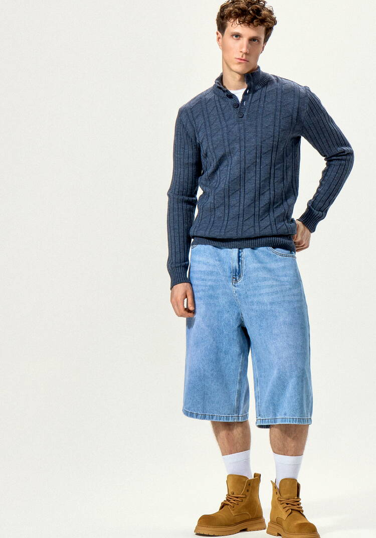 Джемпер с воротом-стойкой и планкой шир.  750, рис. 21