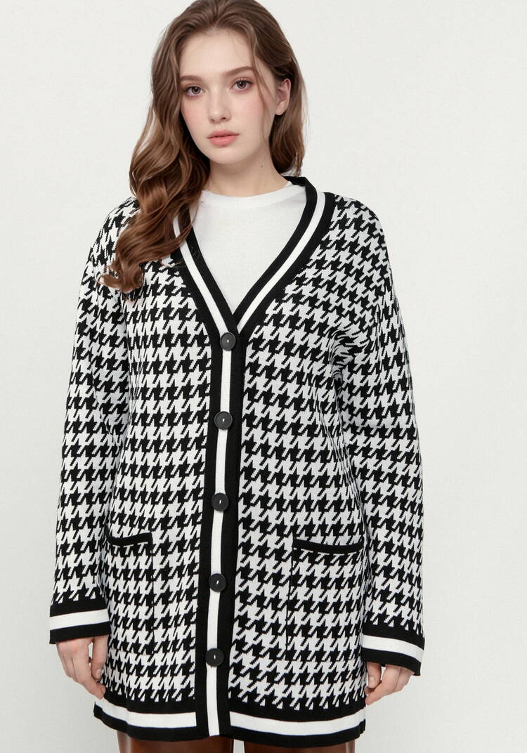 Кардиган Гусиная лапка шир.  750, рис. 12