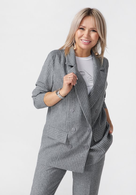 Жакет двубортный с карманами шир.  580, рис. 2