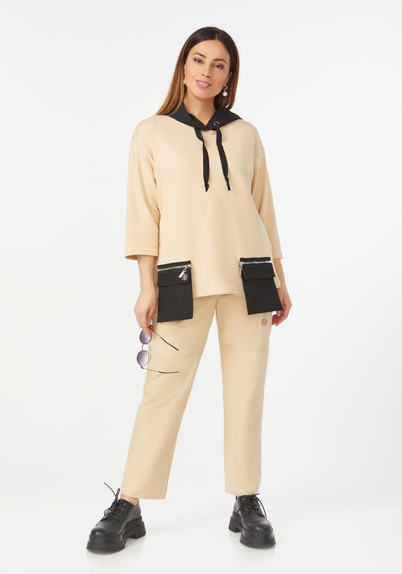 Брюки с декоративными пуговицами по бокам шир.  580, рис. 6