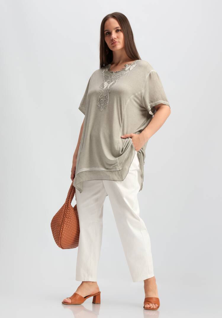 Туника с ажурной аппликацией на горловине шир.  750, рис. 7