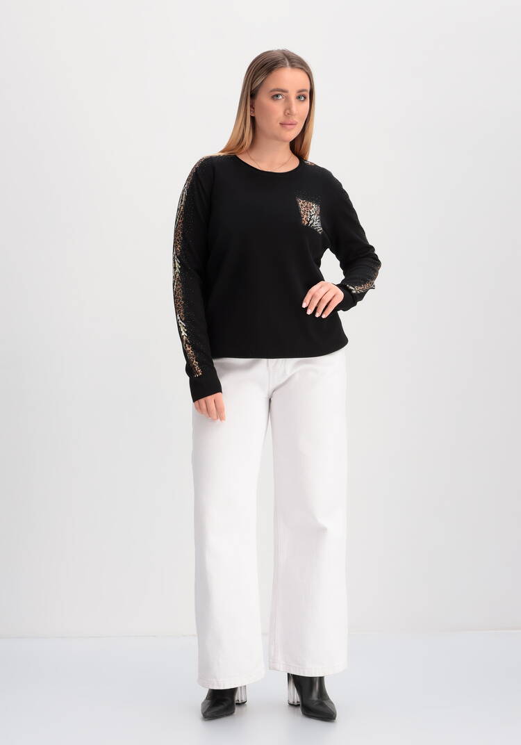 Джемпер с лампасами и карманом из страз шир.  750, рис. 8