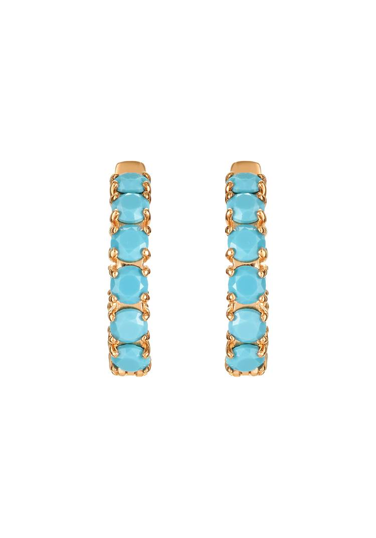 Серьги серебряные Бирюзовая страсть шир.  750, рис. 1