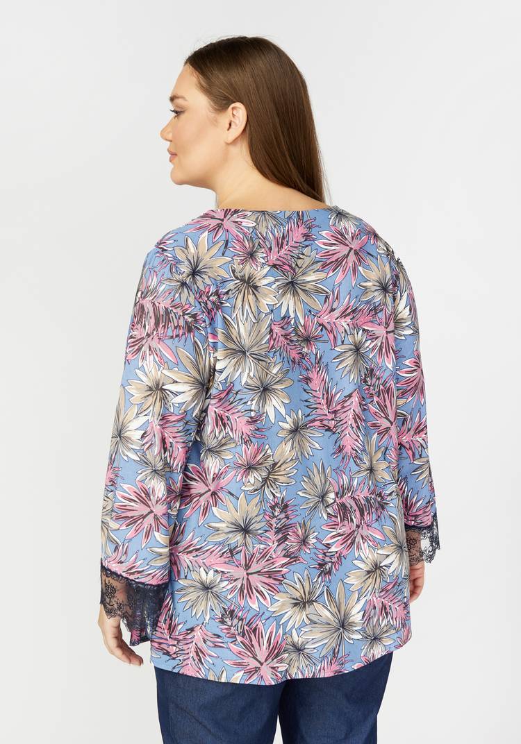 Туника принтованная с кружевом на рукавах шир.  750, рис. 6