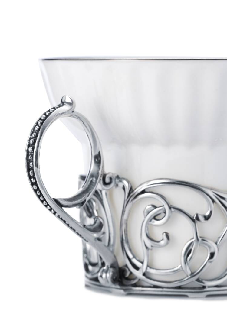 Чайная чашка Ангел фарфор, серебро шир.  750, рис. 6