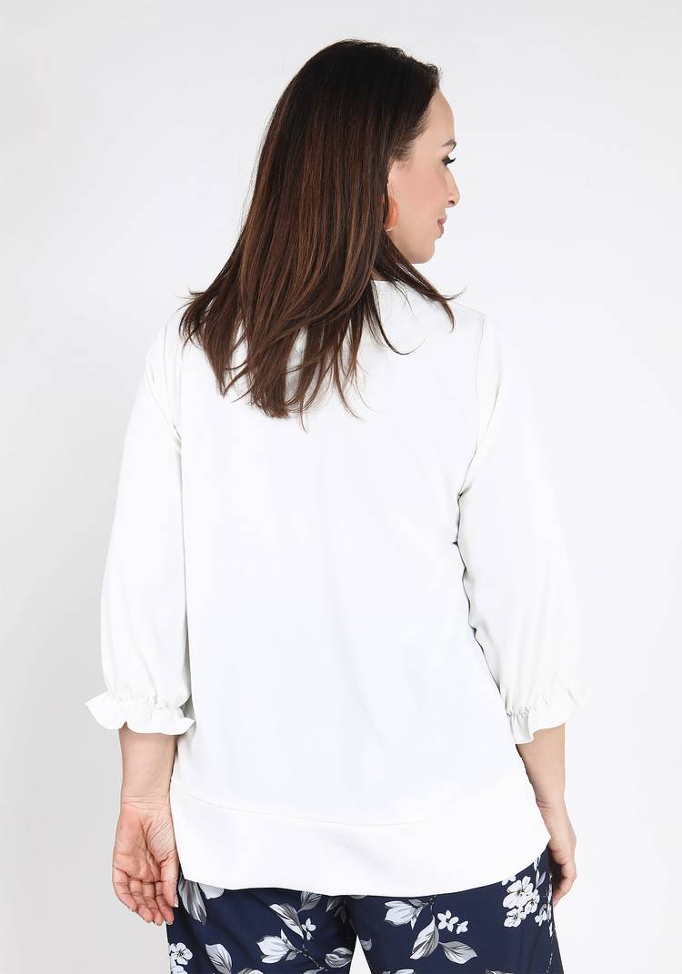 Блуза однотонная с рукавом на резинке шир.  750, рис. 3