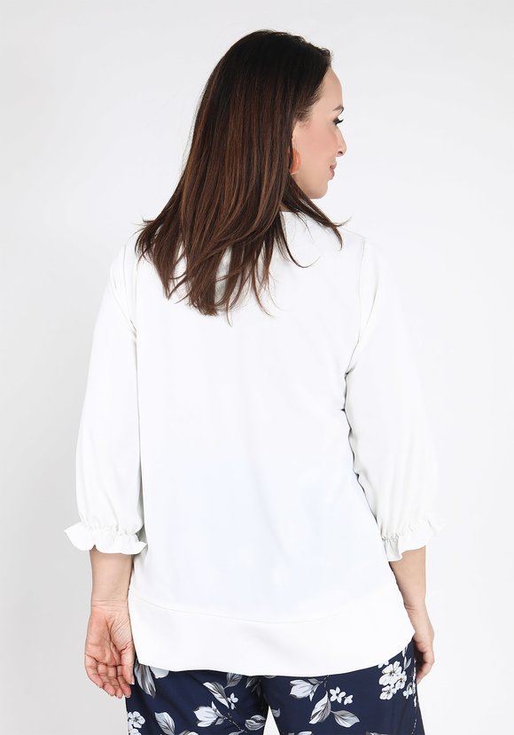 Блуза однотонная с рукавом на резинке шир.  580, рис. 3