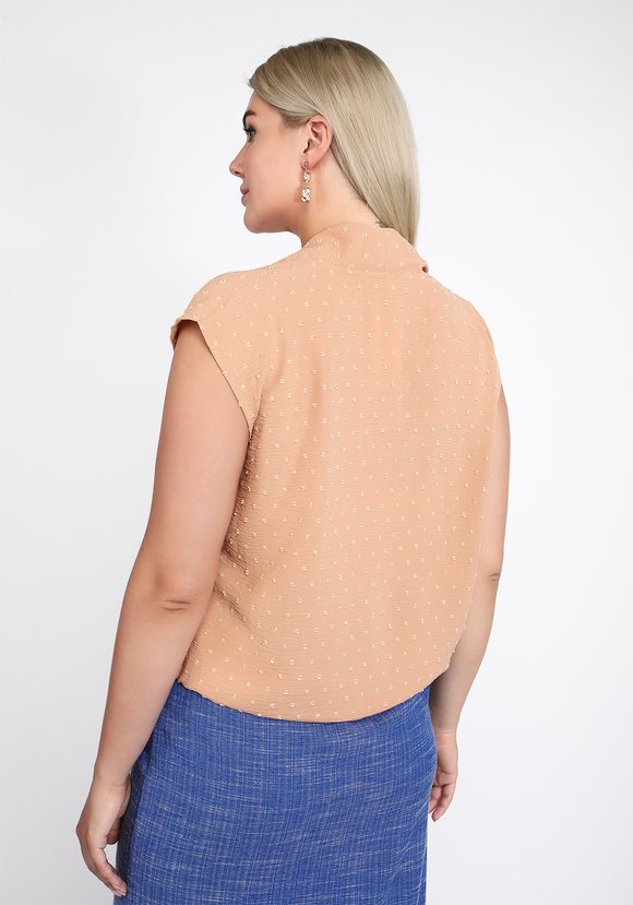 Блуза с коротким рукавом свободного силуэта шир.  580, рис. 3