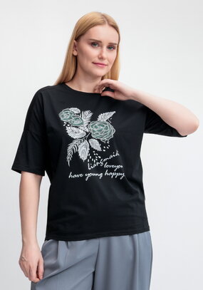 Футболка с принтом Зеленый цветок