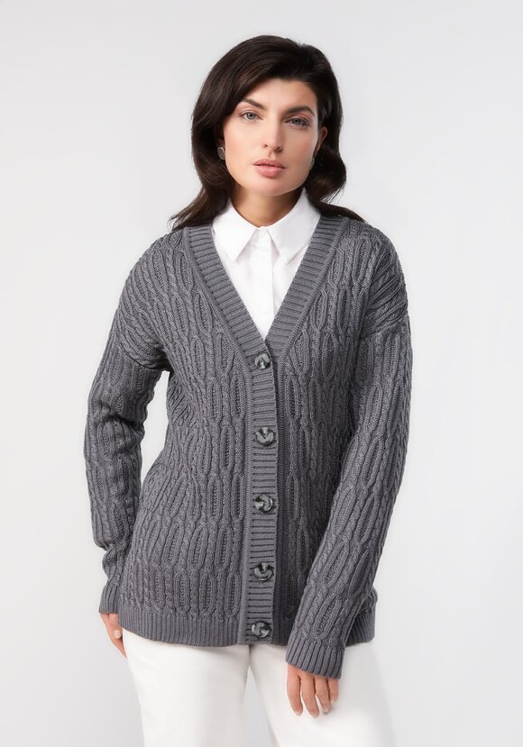 Кардиган удлиненный с объемными косами шир.  580, рис. 20