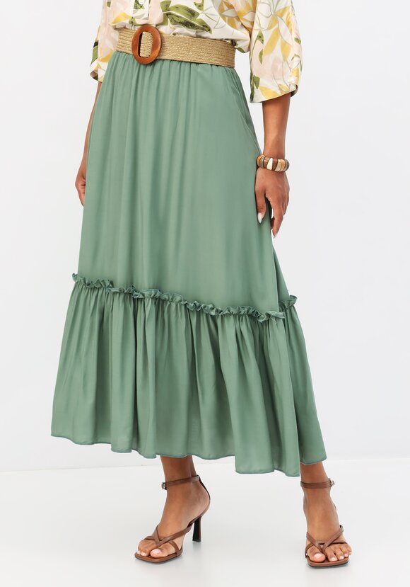 Юбка на эластичной ленте с ярусами шир.  580, рис. 1