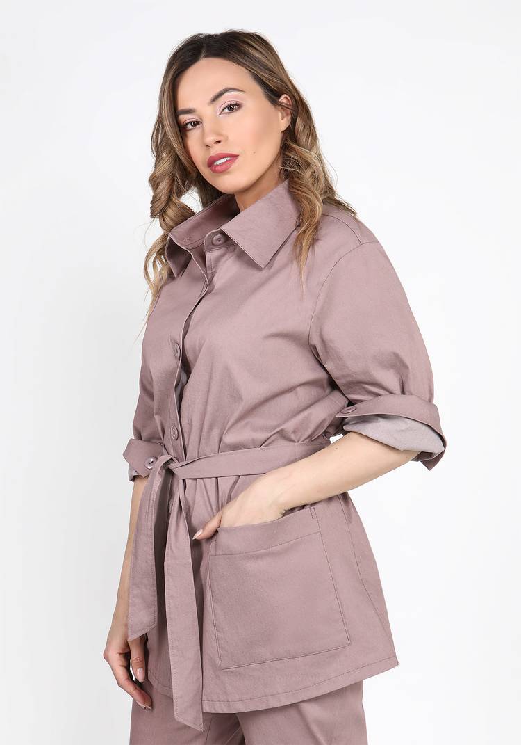 Жакет с поясом на пуговицах шир.  750, рис. 14