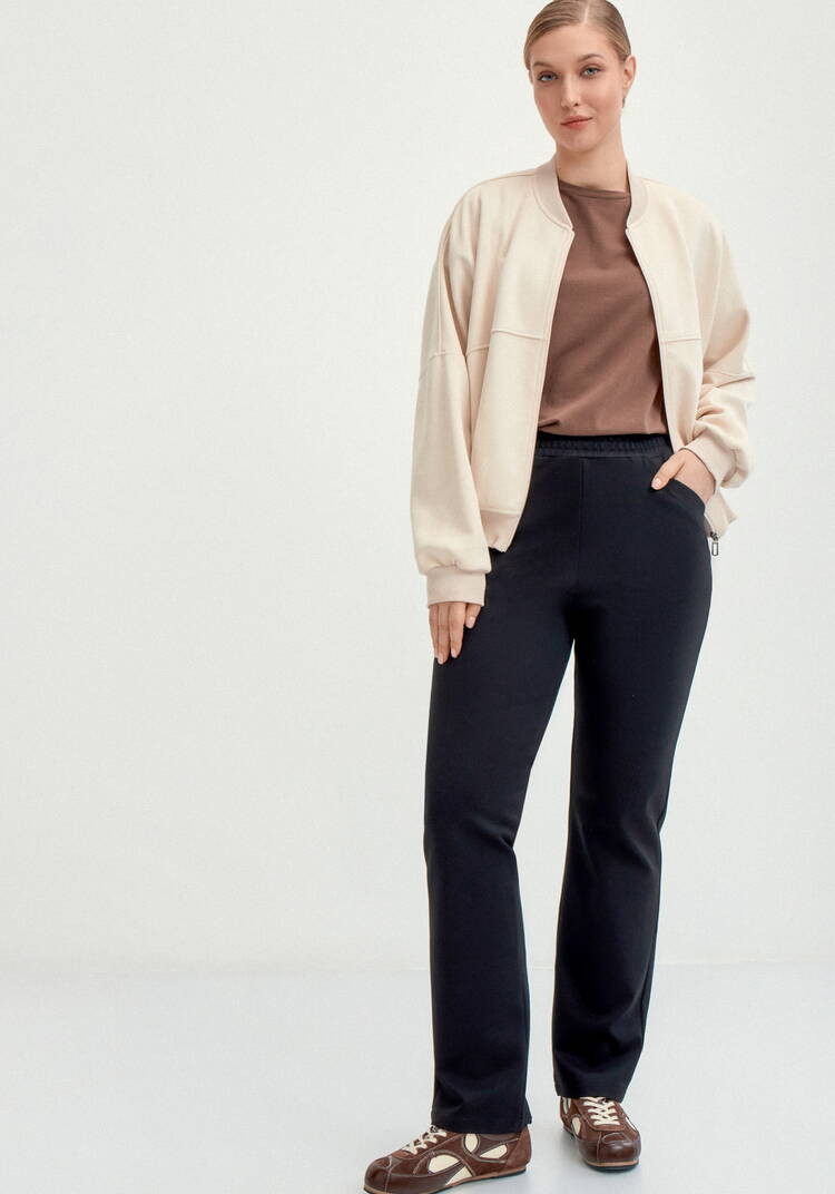 Брюки из джери с кокеткой по спинке шир.  750, рис. 1