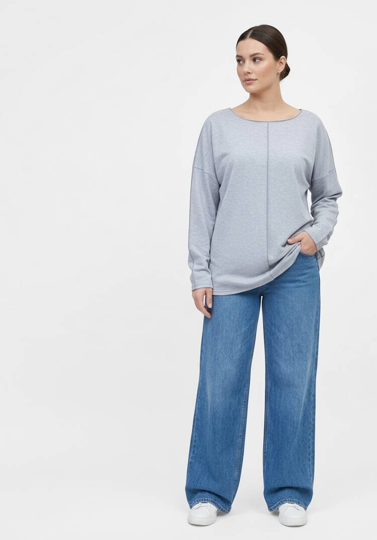 Лонгслив со спущенным плечом и оверлоком шир.  750, рис. 6