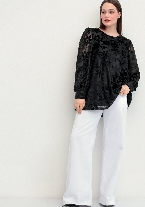 Блуза с цветами из бархата шир.  580, рис. 19