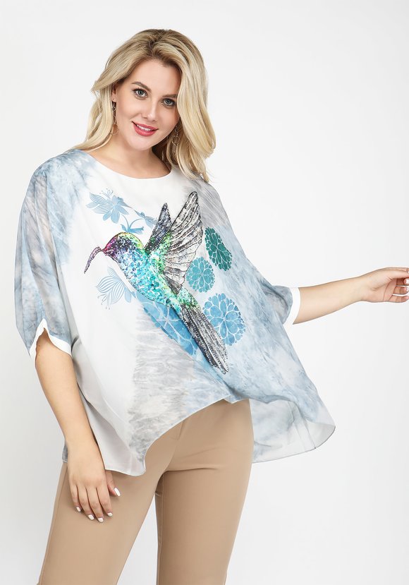 Блуза Яркий полет шир.  580, рис. 6