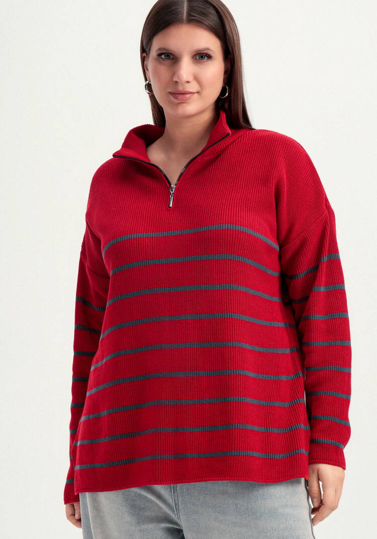 Джемпер в полоску с воротником-поло на молнии шир.  750, рис. 37
