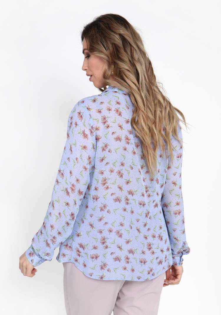 Блуза с рюшей на пуговицах шир.  750, рис. 3