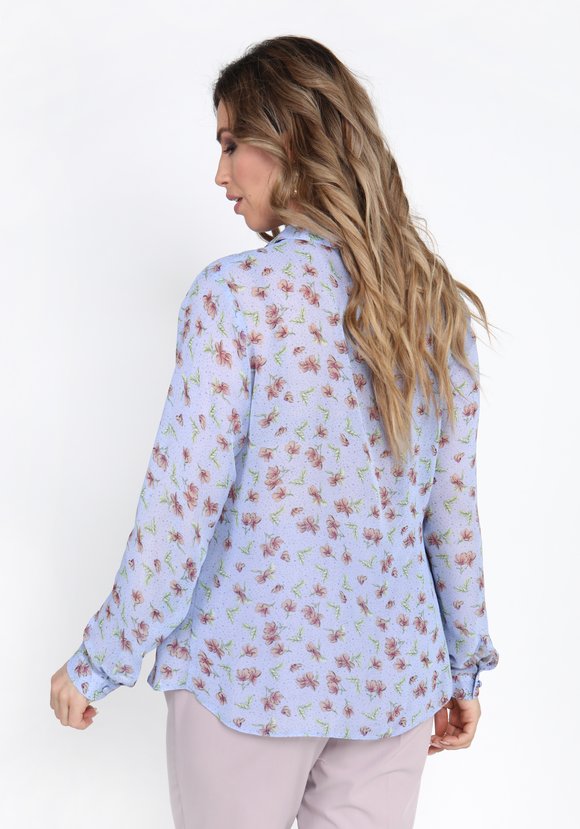 Блуза с рюшей на пуговицах шир.  580, рис. 3