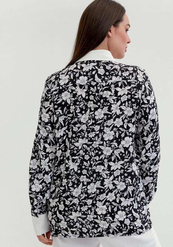 Блуза с контрастными манжетами и воротом шир.  580, рис. 3