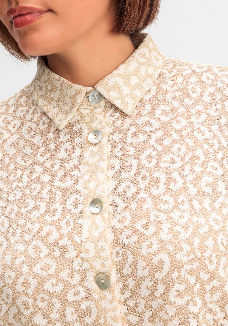 Рубашка ажурная с леопардовым принтом шир.  750, рис. 5