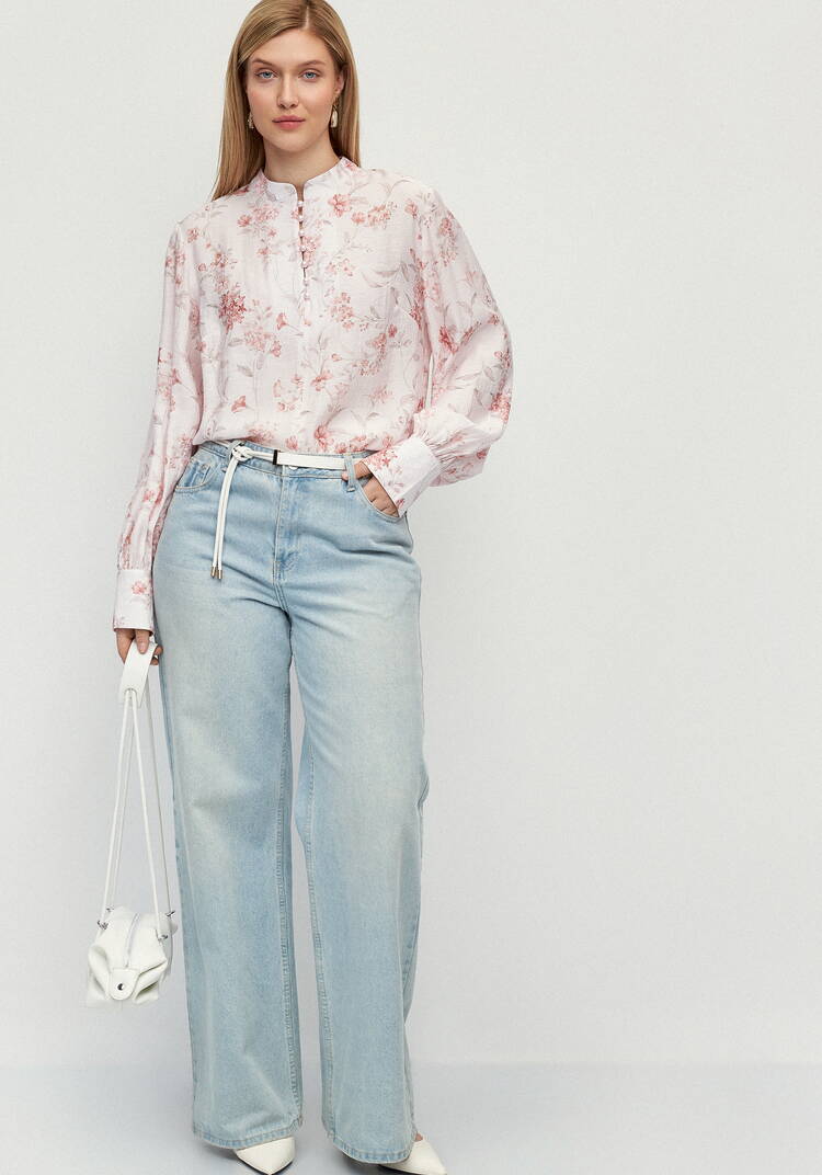 Блуза с жемчужными пуговицами Грейс шир.  750, рис. 10