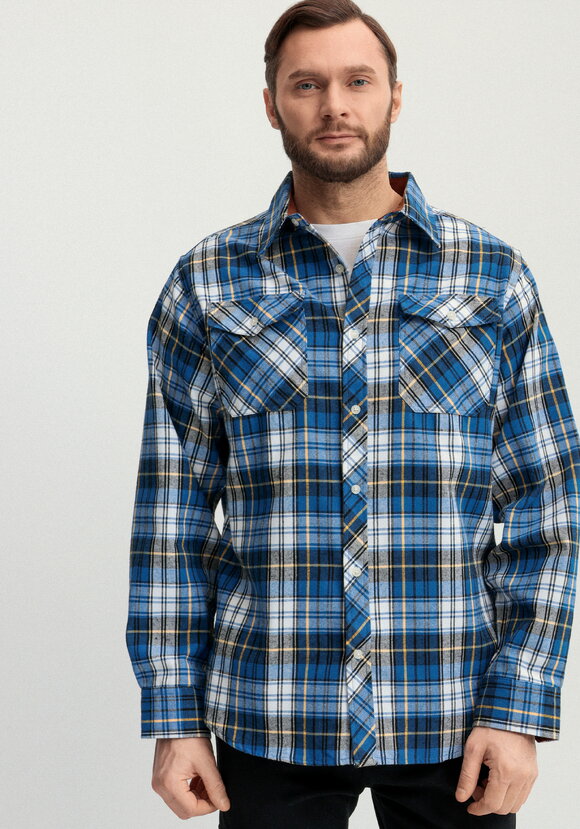 Рубашка в клетку с нагрудными карманами шир.  580, рис. 22