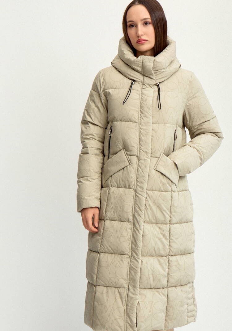 Удлиненный пуховик с капюшоном шир.  750, рис. 21