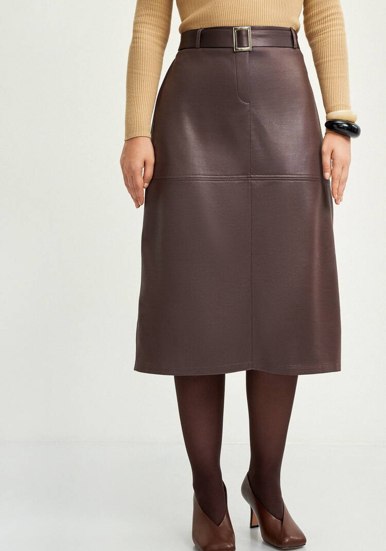 Юбка прямая с декоративными отстрочками шир.  750, рис. 11