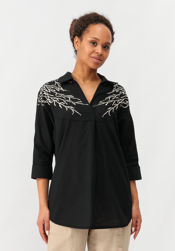 Блуза с принтом по плечам шир.  580, рис. 42