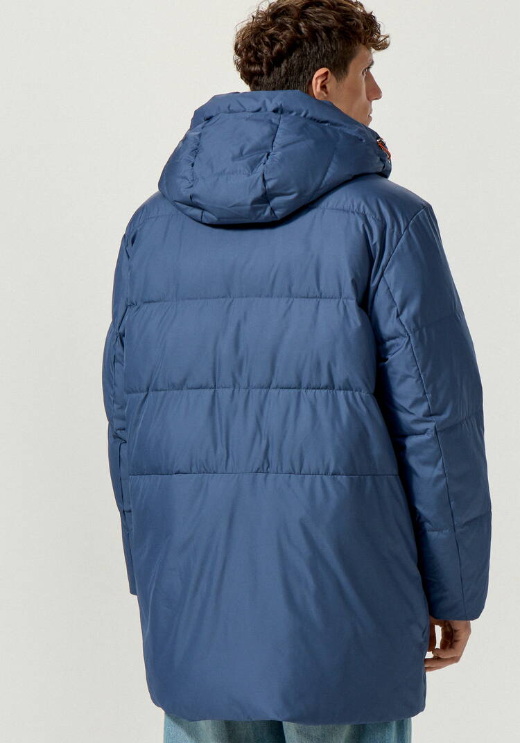 Пуховик стеганый с капюшоном и карманами шир.  750, рис. 13