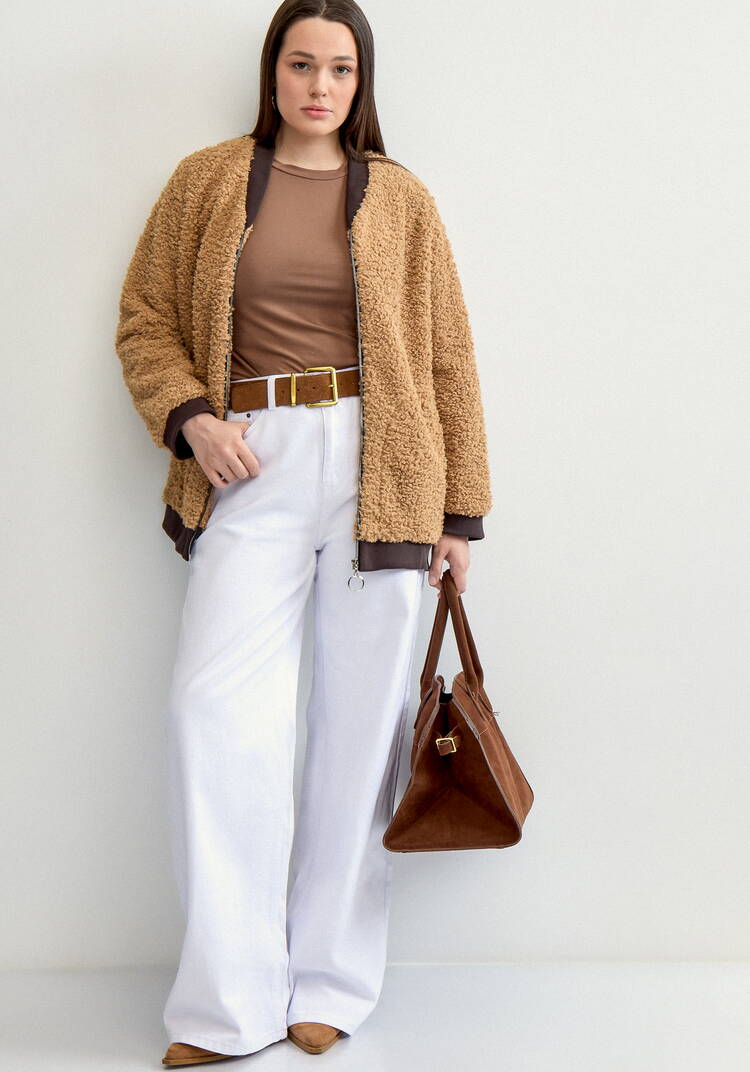 Бомбер на молнии в стиле тедди шир.  750, рис. 16