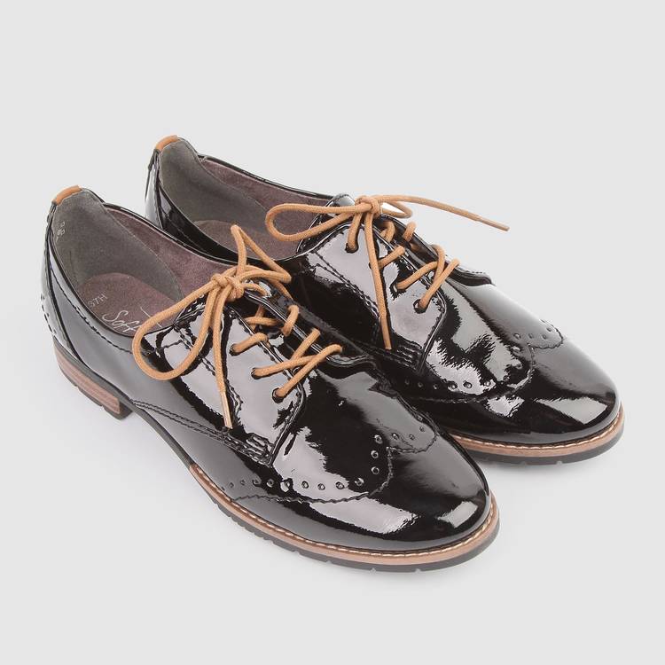 Ботинки женские лакированные на шнурках шир.  750, рис. 1