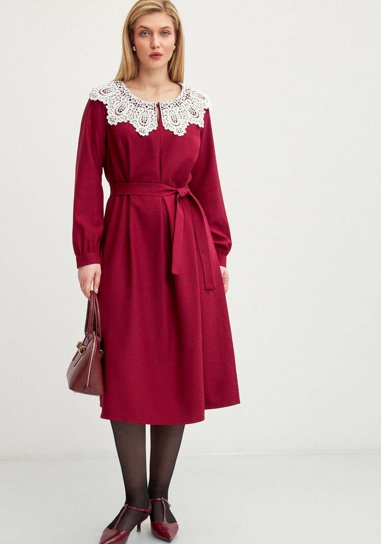 Платье свободного кроя с кружевным воротником шир.  750, рис. 8