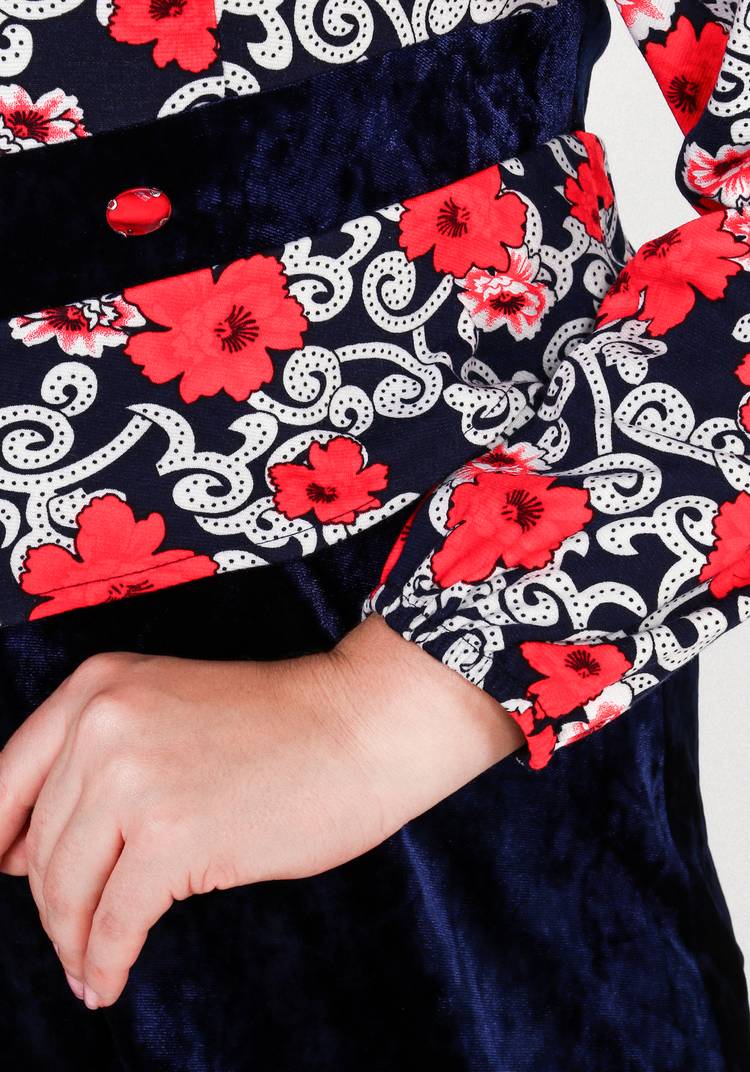 Платье комбинированное с декором из камней шир.  750, рис. 11