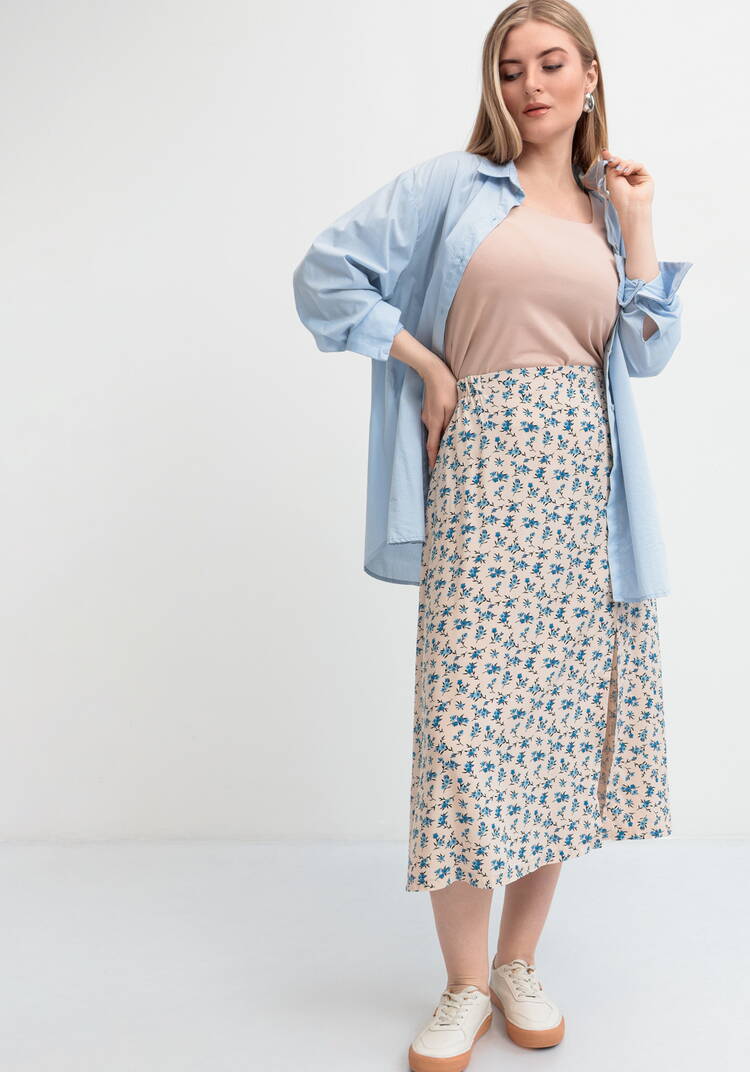 Юбка свободная с широким поясом на резинке шир.  750, рис. 8