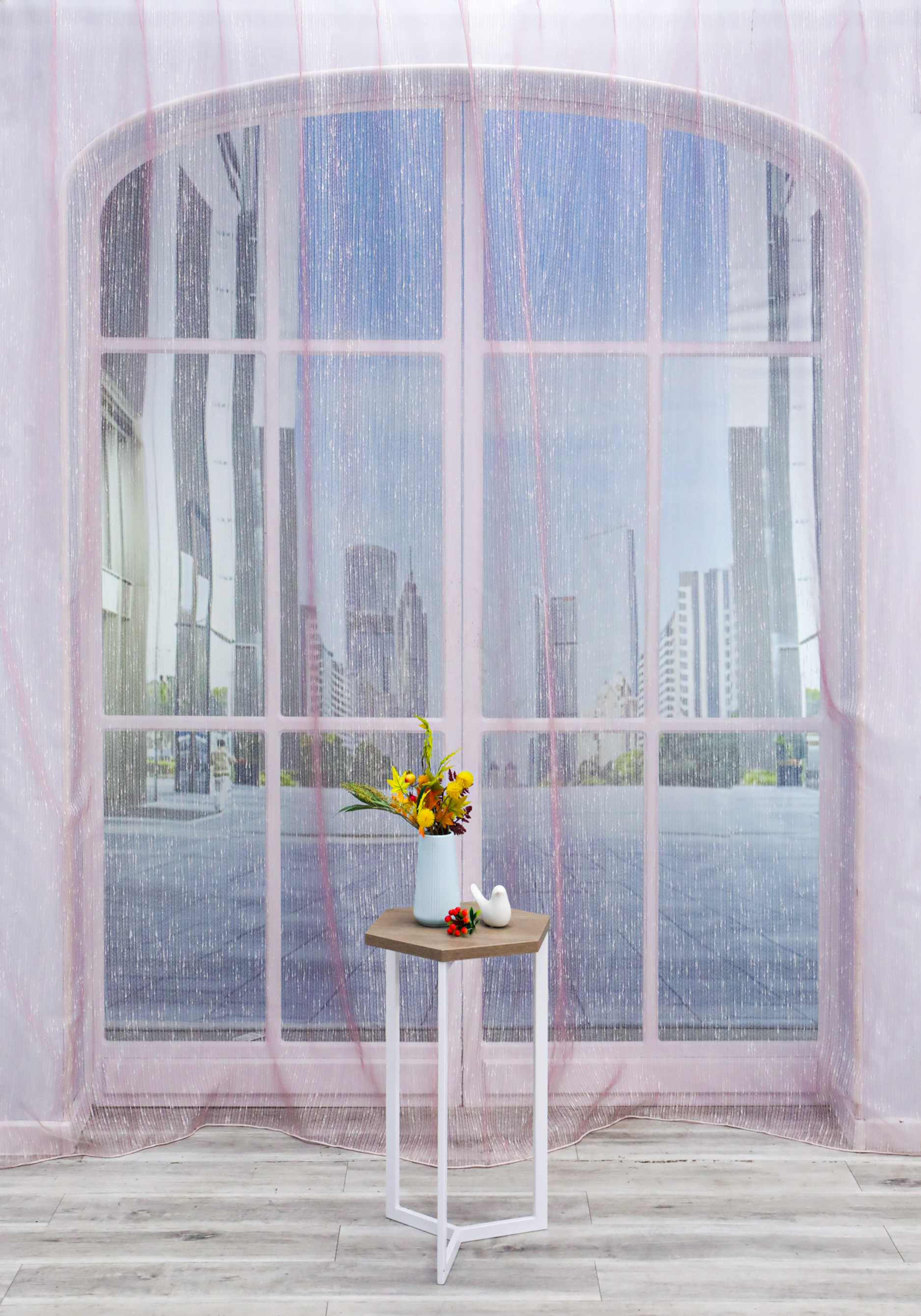 

Тюль с блеском "Княжна", Розовый