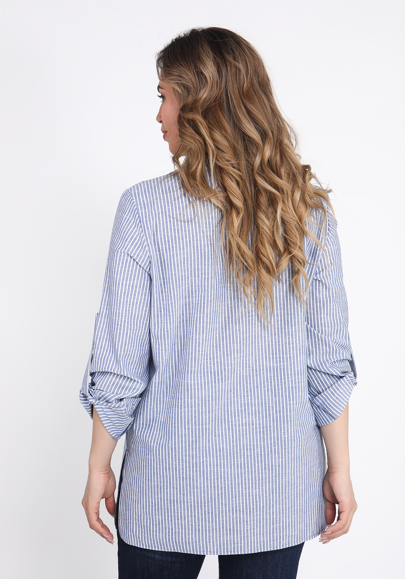 Блуза льняная "Грета" Julia Weber, размер 50, цвет синий - фото 5