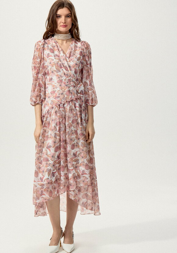 Платье на запах с флористическим принтом шир.  580, рис. 11