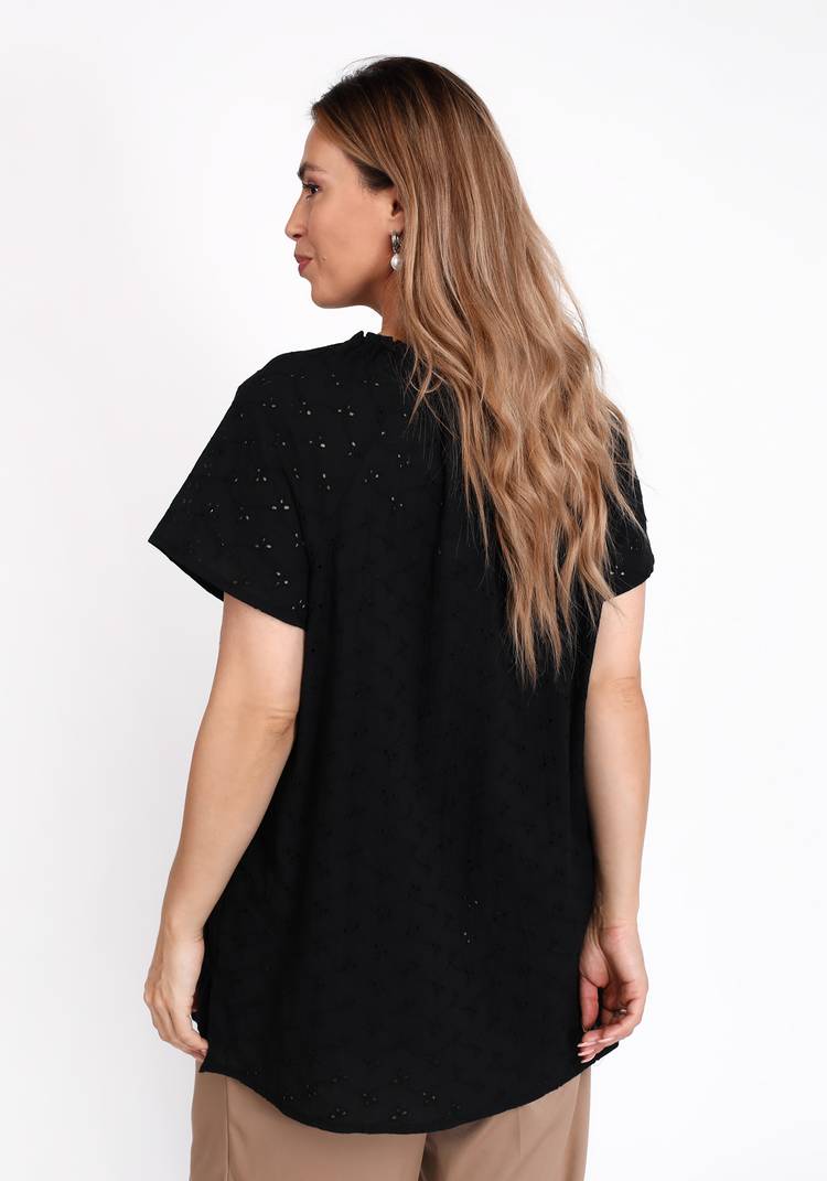 Блуза из шитья с коротким рукавом шир.  750, рис. 3