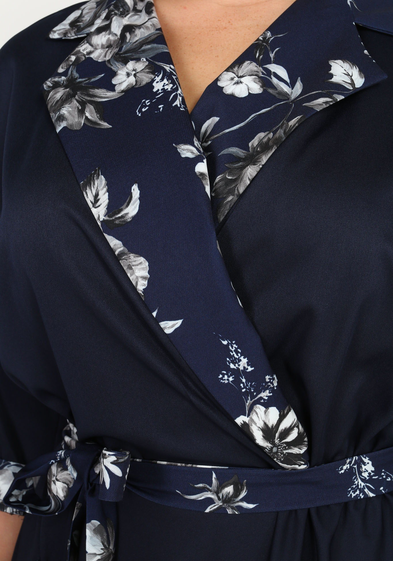 Платье с комбинированными деталями Bianka Modeno, размер 48, цвет тёмно-синий - фото 6