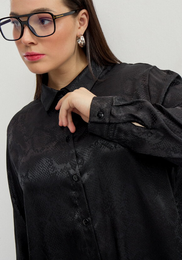 Блуза из шелка со змеиным принтом шир.  580, рис. 22