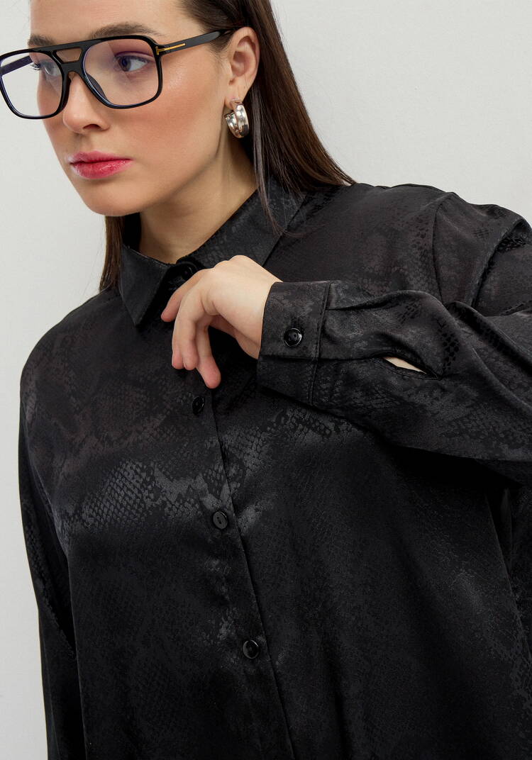 Блуза из шелка со змеиным принтом шир.  750, рис. 22