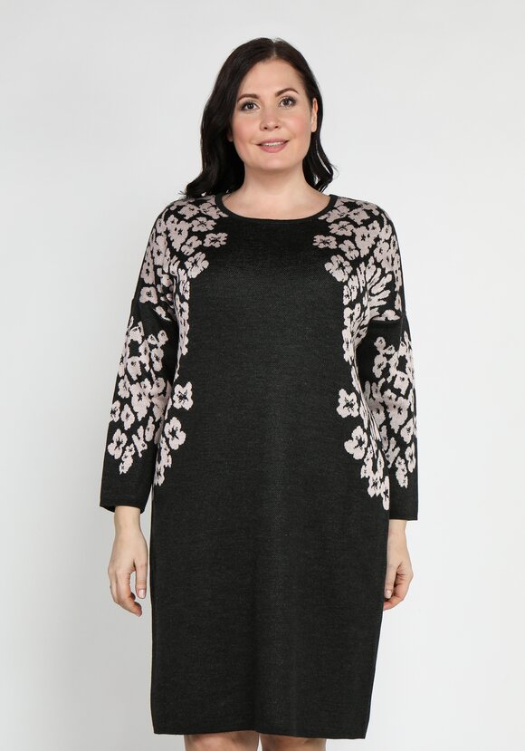 Платье с круглым вырезом и цветочным рисунком шир.  580, рис. 5