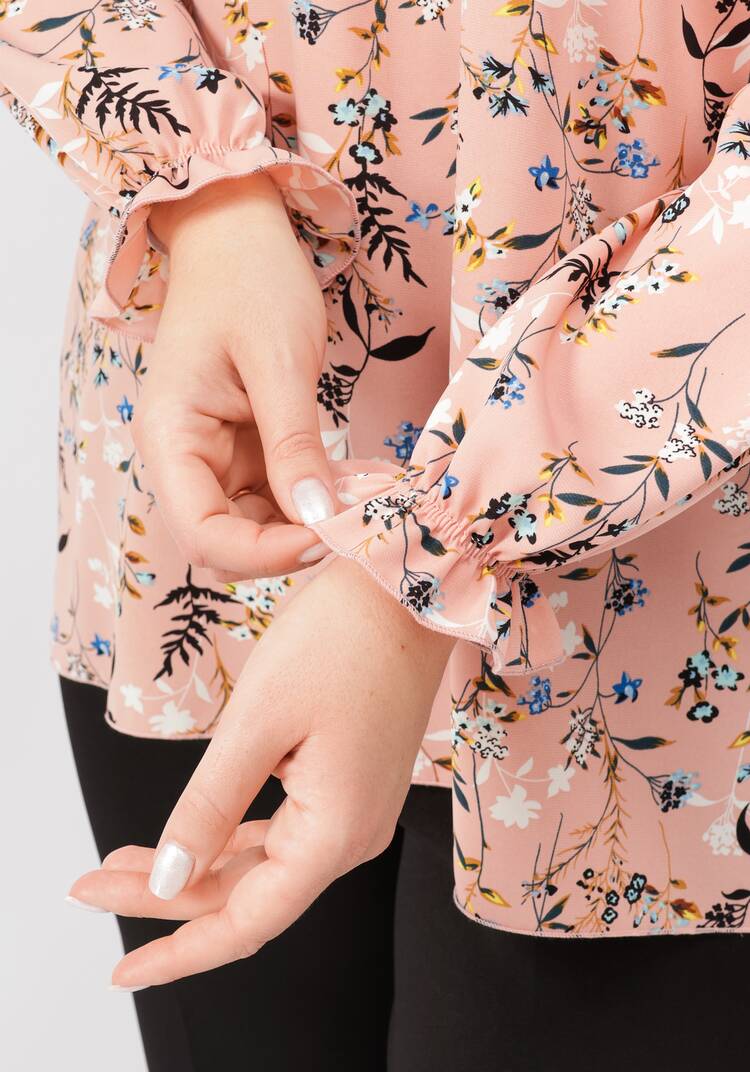 Блуза с цветочным принтом свободного кроя шир.  750, рис. 21