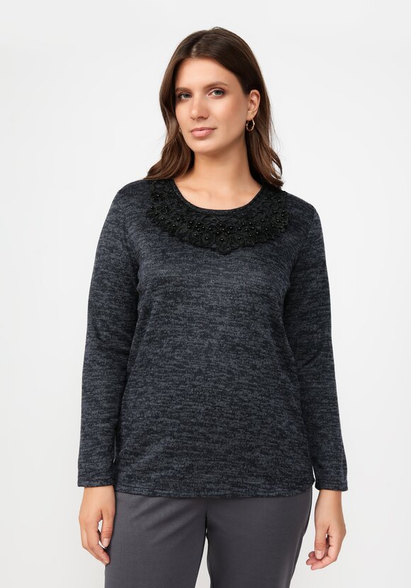 Блуза с ажурным воротником шир.  580, рис. 10