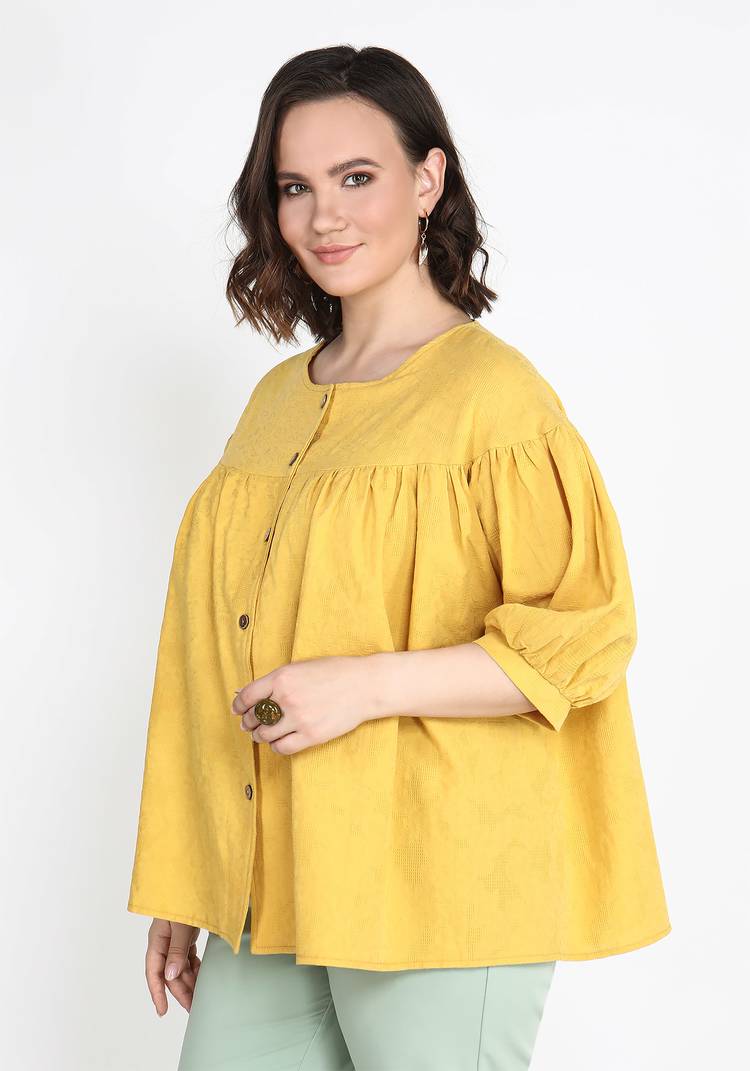 Блуза из фактурного хлопка шир.  750, рис. 5